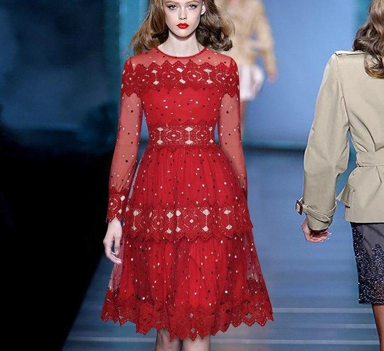 Vestido De Noite Vermelho Vintage Dos Anos 1940