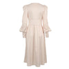 Vestido Vintage De Cetim Bege Dos Anos 1940