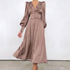 Vestido Vintage De Cetim Marrom Dos Anos 1940