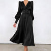 Vestido Vintage De Cetim Preto Dos Anos 1940