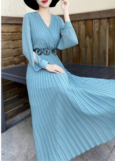Vestido Vintage Anos 1940 Azul Simples