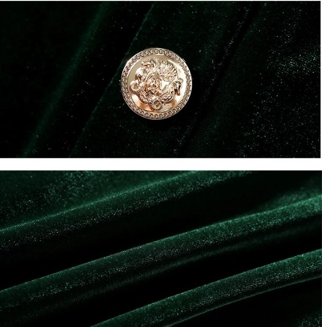 Vestido Vintage De Veludo Verde Dos Anos 1940