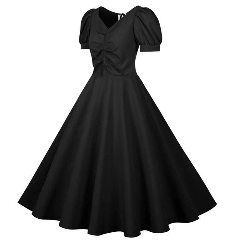 Vestido Vintage Preto Anos 50