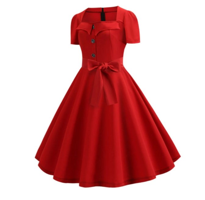 Vestido Vintage Anos 50 Vermelho