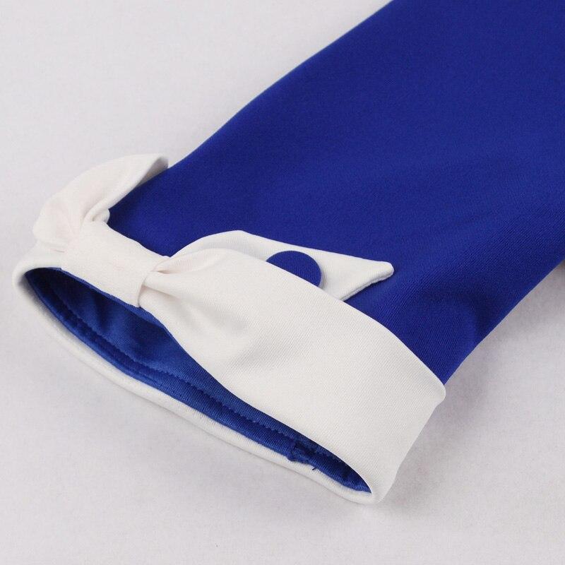 Vestido Vintage Outono Azul Branco