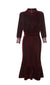 Vestido Vintage Outono Inverno Borgonha