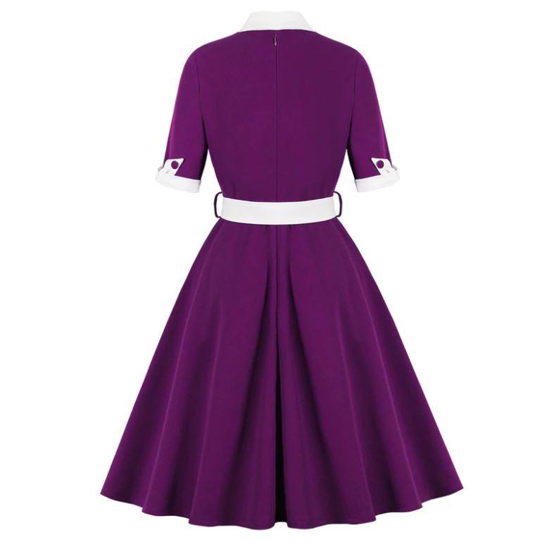 Vestido Vintage Roxo Outono
