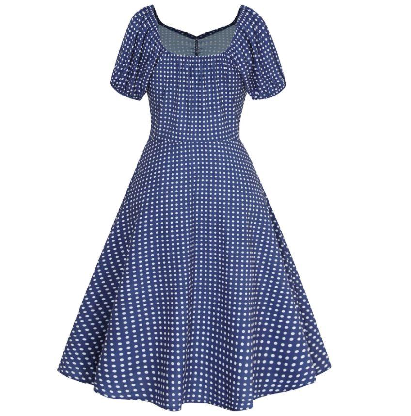 Vestido Anos 50 Azul Real