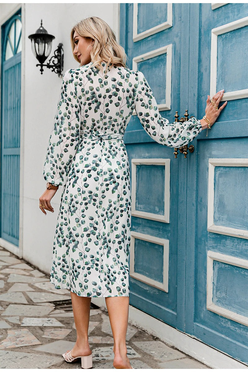 Vestido Vintage Branco E Verde