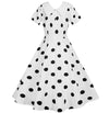 Vestido Vintage Branco Com Bolinhas Pretas