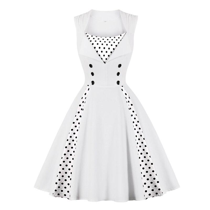 Vestido Rockabilly Branco Vintage