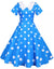 Vestido Vintage Azul Com Bolinhas Brancas
