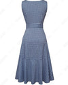 Vestido Xadrez Azul Vintage