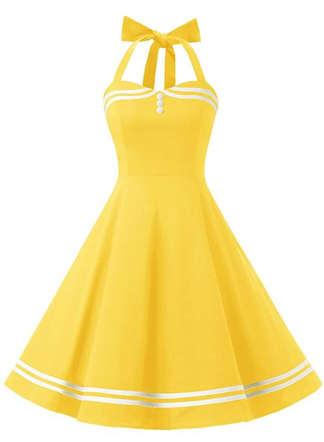 Vestido Vintage Amarelo Boogie Woogie