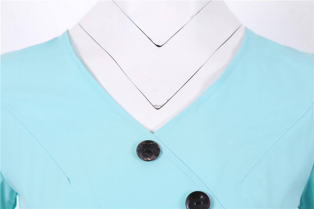 Botões Vintage Vestido Azul