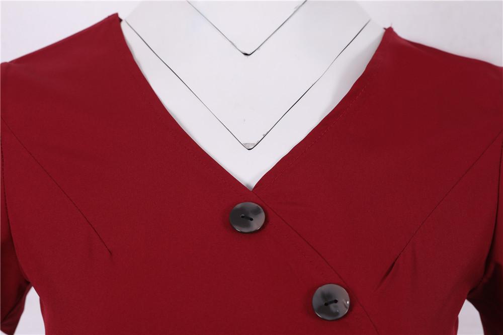 Vestido Vintage Botões Borgonha