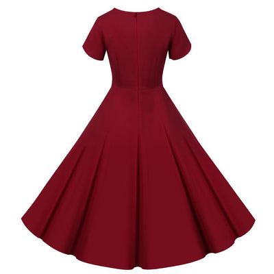Vestido Vintage Botões Borgonha