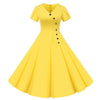 Botões Vintage Vestido Amarelo