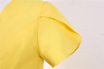 Botões Vintage Vestido Amarelo