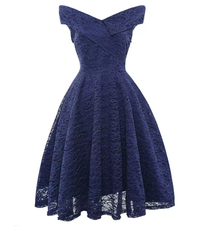 Vestido Vintage Bordado Azul