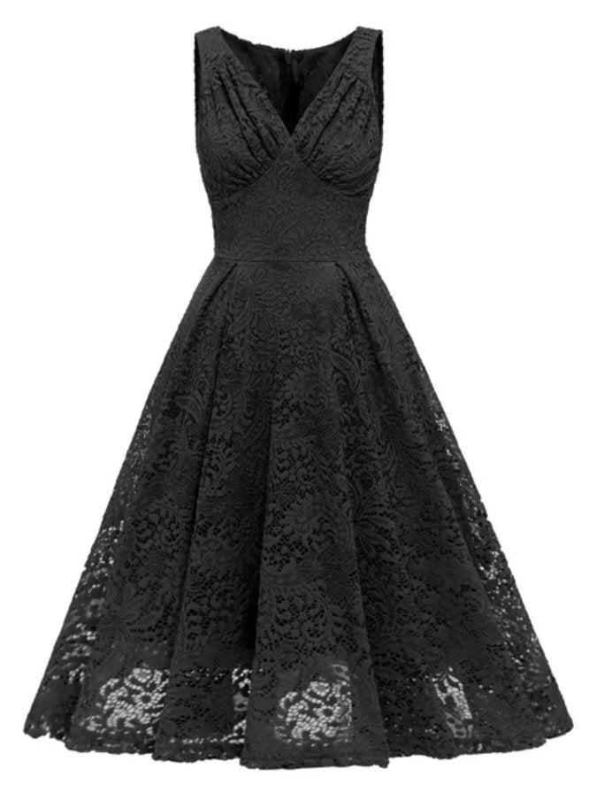 Vestido Vintage Bordado Preto