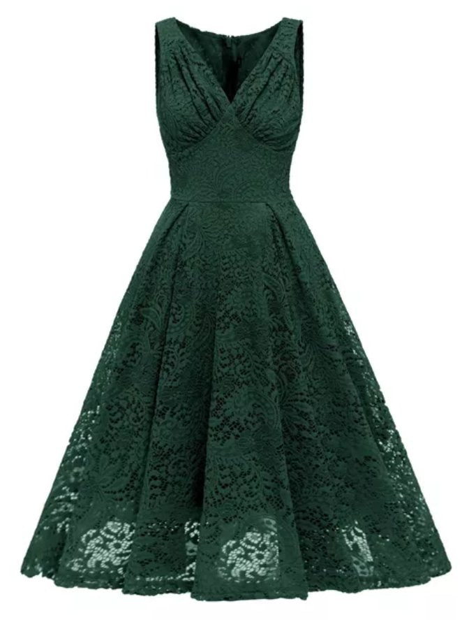 Vestido Vintage Bordado Verde