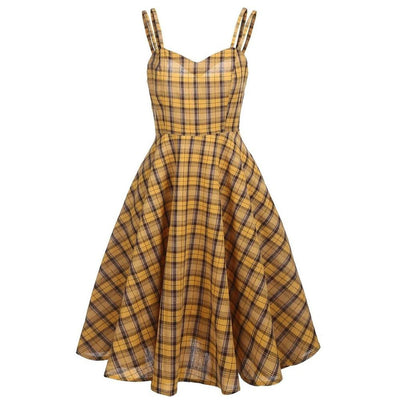 Vestido Xadrez Vintage Com Véu