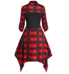 Vestido Xadrez Vintage Com Cadarço Vermelho