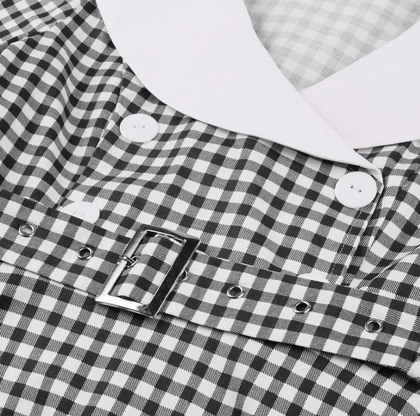 Vestido Vintage Xadrez Preto