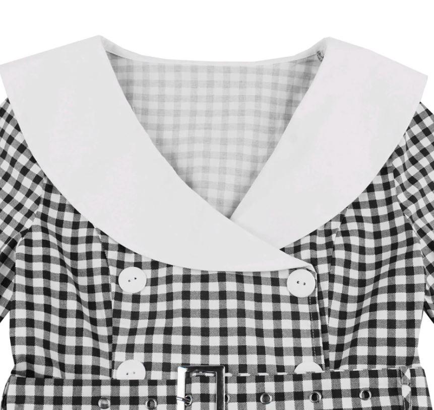 Vestido Vintage Xadrez Preto