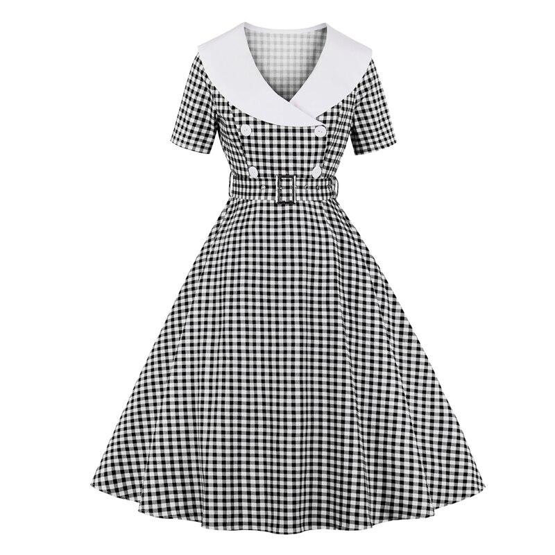 Vestido Vintage Xadrez Preto