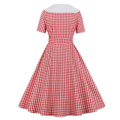Vestido Vintage Xadrez Vermelho