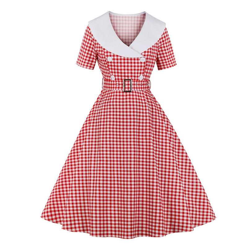 Vestido Vintage Xadrez Vermelho