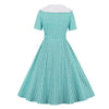 Vestido Vintage Xadrez Turquesa