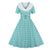 Vestido Vintage Xadrez Turquesa