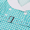 Vestido Vintage Xadrez Turquesa