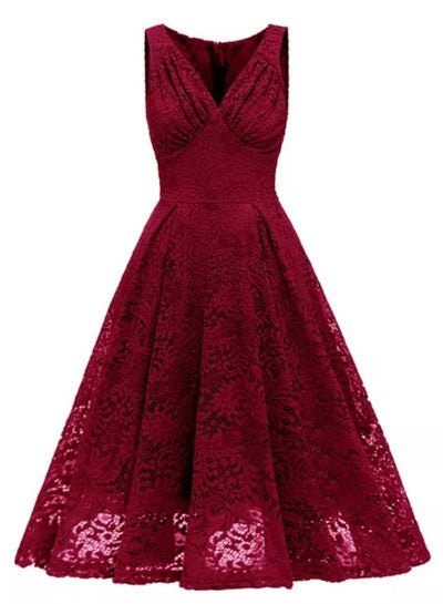 Vestido De Cerimônia Vintage Vermelho