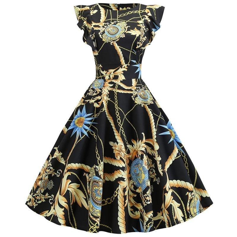 Vestido Retrô Chique Vintage Vistoso