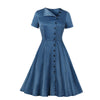 Vestido Vintage Com Gola Canoa