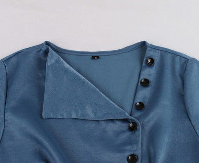 Vestido Vintage Com Gola Canoa