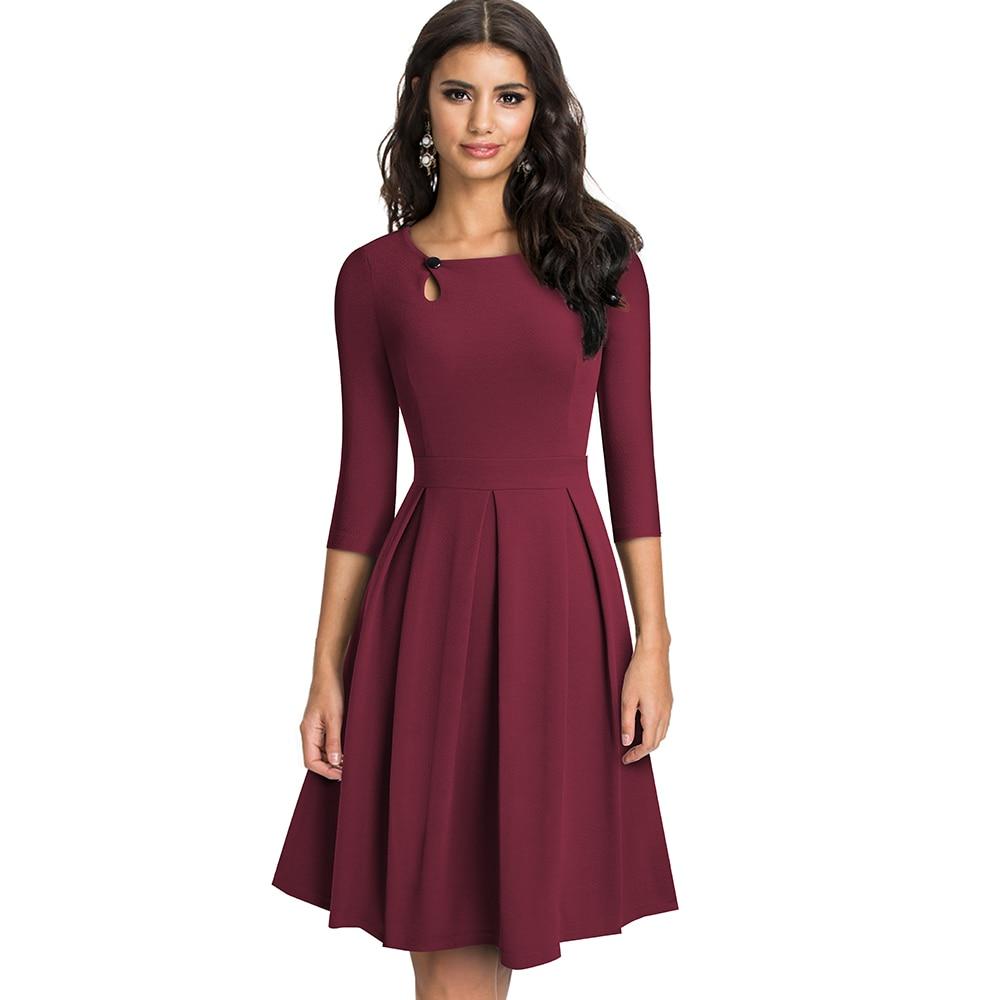 Vestido Ano 60 70 Bordeaux