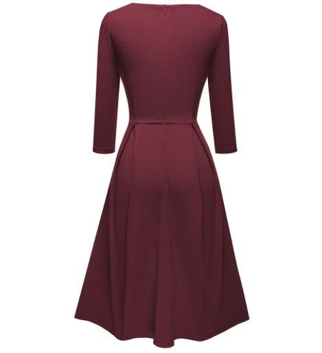 Vestido Ano 60 70 Bordeaux