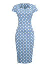 Vestido Vintage De Bolinhas Com Decote Quadrado
