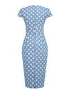 Vestido Vintage De Bolinhas Com Decote Quadrado