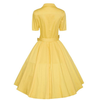 Vestido Vintage Com Gola Chanfrada
