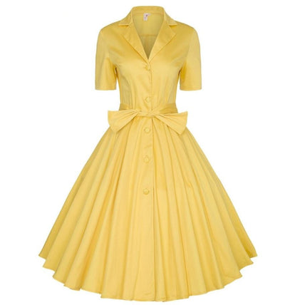Vestido Vintage Com Gola Chanfrada
