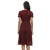 Vestido Vintage De Renda Com Decote Em V Cor De Vinho