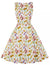 Vestido Vintage Floral Creme Com Gola Redonda