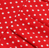 Vestido Vintage De Bolinhas Vermelhas Com Gola Redonda