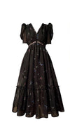 Vestido Vintage Preto Com Decote Em V
